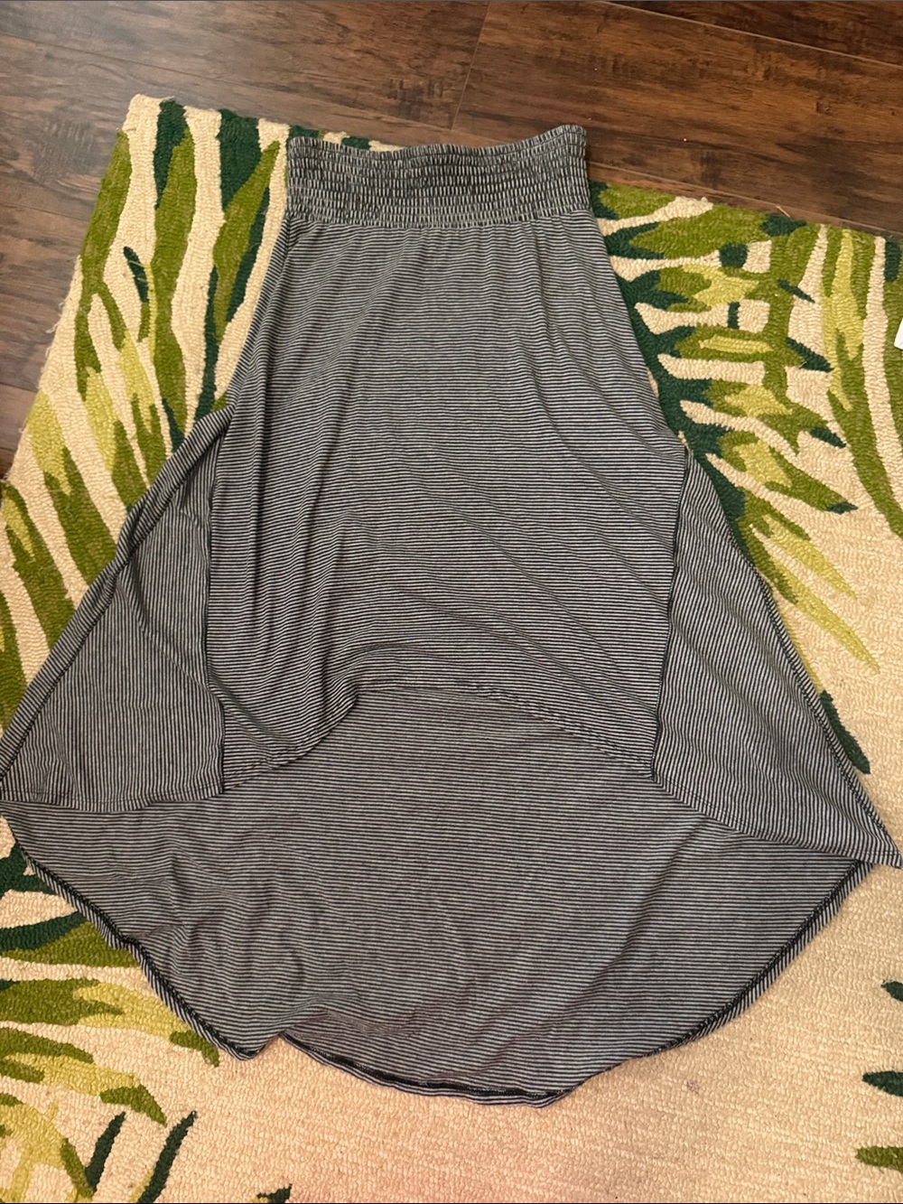 Xhilaration Black and White Striped High-Low Maxi Skirt early 2000s